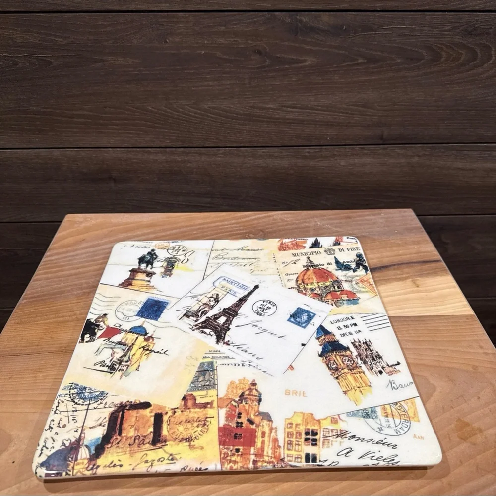 Williams Sonoma Grande Tour Postcard Square Serving Platter 2008